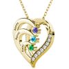 Heart Birthstone Necklaces in 925 Sterling Silver