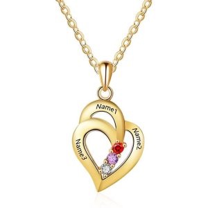 Pendant Relationship Heart Name Necklace for 3 Meaningful Necklace for Women