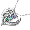 Heart Birthstone Necklaces in 925 Sterling Silver