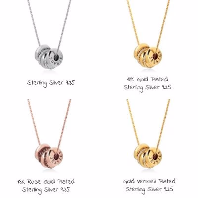 personalized engraved beads necklace
