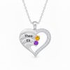 Newest Heart Birthstone Necklaces in 925 Sterling Silver