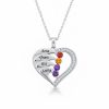 Newest Heart Birthstone Necklaces in 925 Sterling Silver
