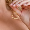 Custom Engraved Heart Pendant Necklace with Beads
