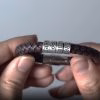 Personalized sterling silver men Single strand thick leather bracelet