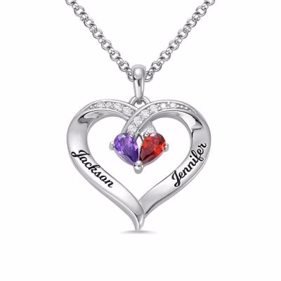 Forever Together Engraved Birthstone Necklace