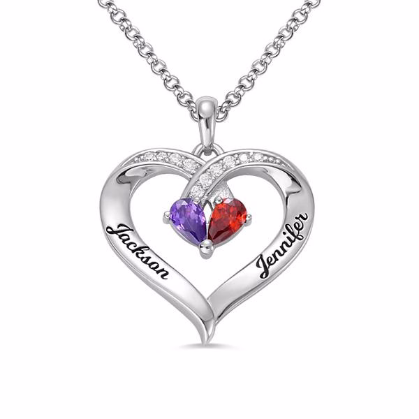 Forever Together Engraved Birthstone Necklace