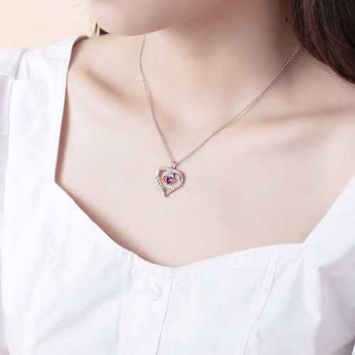 Forever Together Engraved Birthstone Necklace