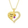 Newest Heart Birthstone Necklaces in 925 Sterling Silver