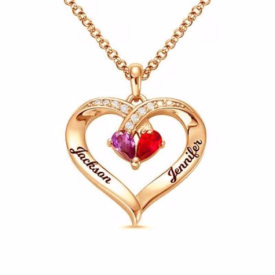 Forever Together Engraved Birthstone Necklace