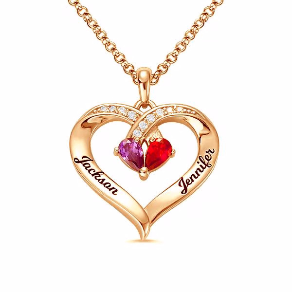 Forever Together Engraved Birthstone Necklace