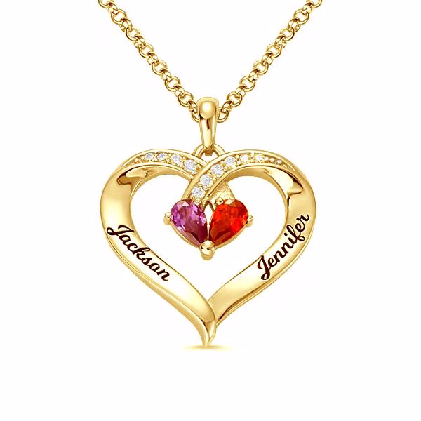 Forever Together Engraved Birthstone Necklace