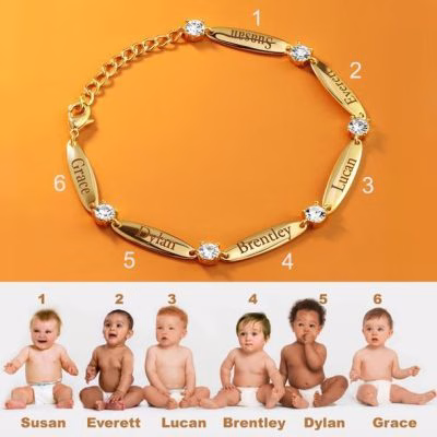 Personalized Diamond Family Name Bar Bracelet