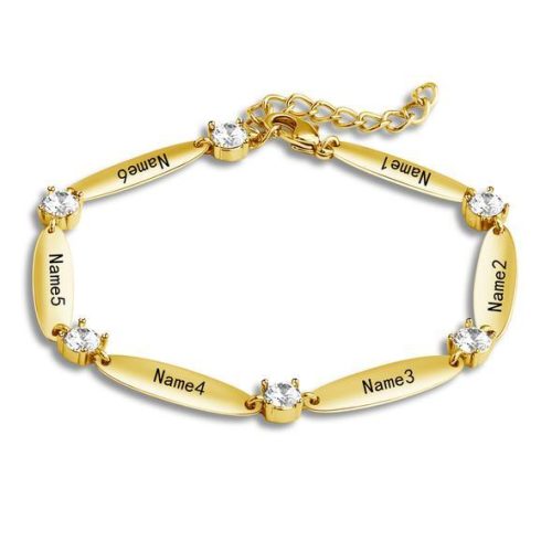 Personalized Diamond Family Name Bar Bracelet