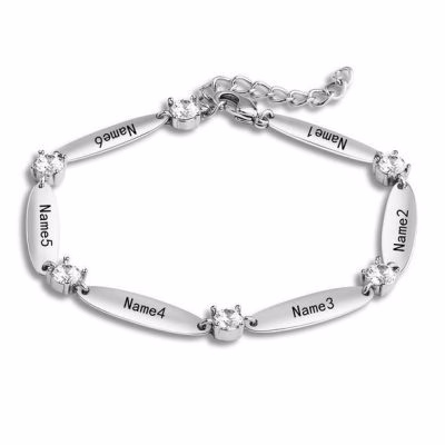 Personalized Diamond Family Name Bar Bracelet