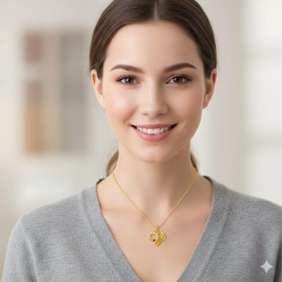 Two Hearts Forever One Necklace with Birthstones