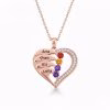 Newest Heart Birthstone Necklaces in 925 Sterling Silver