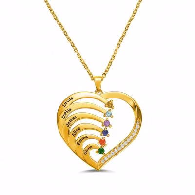 [Hot Sale] 1-6 Names Birthstone Necklace in 925 Sterling Silver
