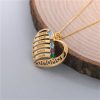 Engraved Heart Pendant Family Birthstone Necklace