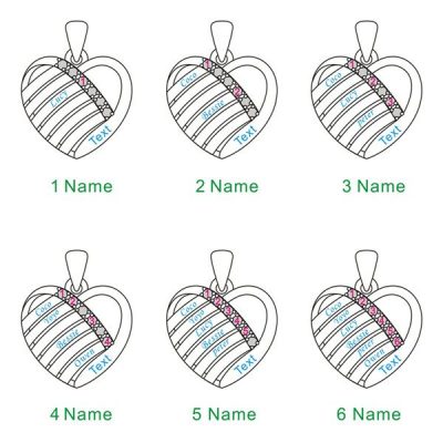 Engraved Heart Pendant Family Birthstone Necklace