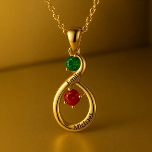Eternal Bond – Personalized Infinity Birthstone Necklace