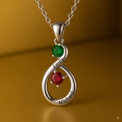 Eternal Bond – Personalized Infinity Birthstone Necklace