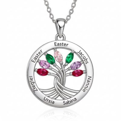 Personalized  Family 925 Silver Family Necklace