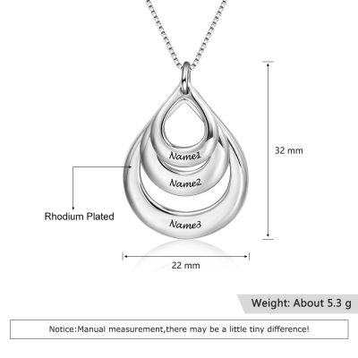 Engraved Drop Shaped Name Necklace