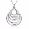 Engraved Drop Shaped Name Necklace
