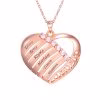 Engraved Heart Pendant Family Birthstone Necklace