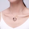 Engraved Heart Pendant Family Birthstone Necklace