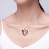 Engraved Heart Pendant Family Birthstone Necklace