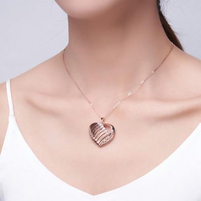 Engraved Heart Pendant Family Birthstone Necklace