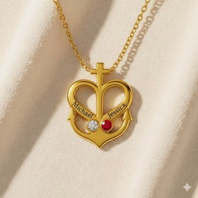 Camargue Cross  Dainty Anchor Cross  Faith Hope Love Jewelry