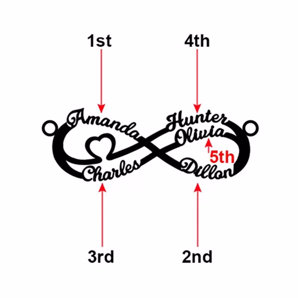 Personalized Infinity Name Necklace Sterling Silver