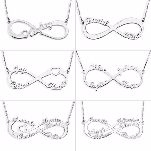 Personalized Infinity Name Necklace Sterling Silver