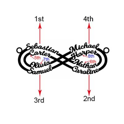 Personalized Infinity Name Necklace Sterling Silver