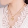 Love Heart Necklace with Double Names & Birthstones