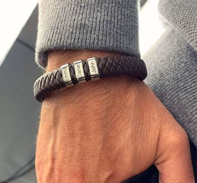Personalized  men leather High-end  bracelet