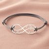 Personalized 925 sterling silver women infinity bracelet