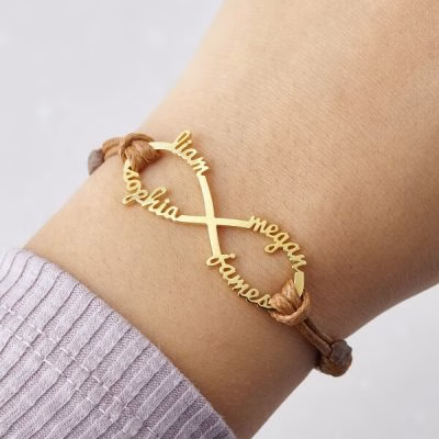 Personalized 925 sterling silver women infinity bracelet
