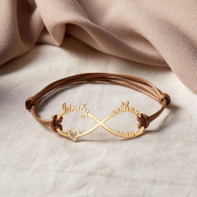 Personalized 925 sterling silver women infinity bracelet