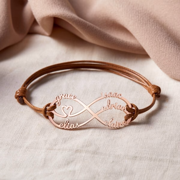 Personalized 925 sterling silver women infinity bracelet