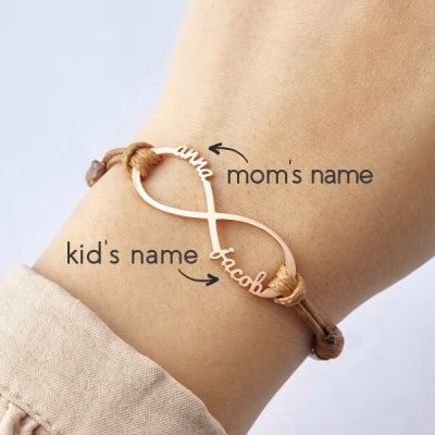 Personalized 925 sterling silver women infinity bracelet