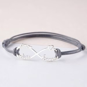 Personalized 925 sterling silver women infinity bracelet