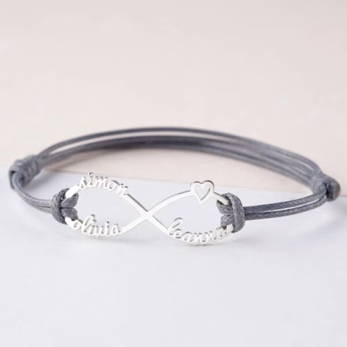 Personalized 925 sterling silver women infinity bracelet