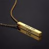 3D Engraved Bar Necklace
