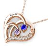 Heart Birthstone Necklaces in 925 Sterling Silver