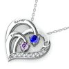 Heart Birthstone Necklaces in 925 Sterling Silver