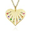 Family Necklace with birthstones in Gold Plating