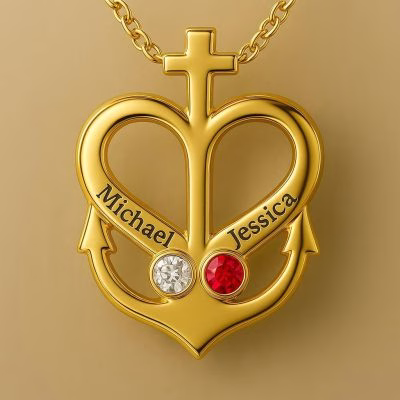 Camargue Cross  Dainty Anchor Cross  Faith Hope Love Jewelry